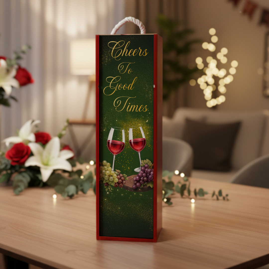 Cheers to Good Times Wooden Wine Box