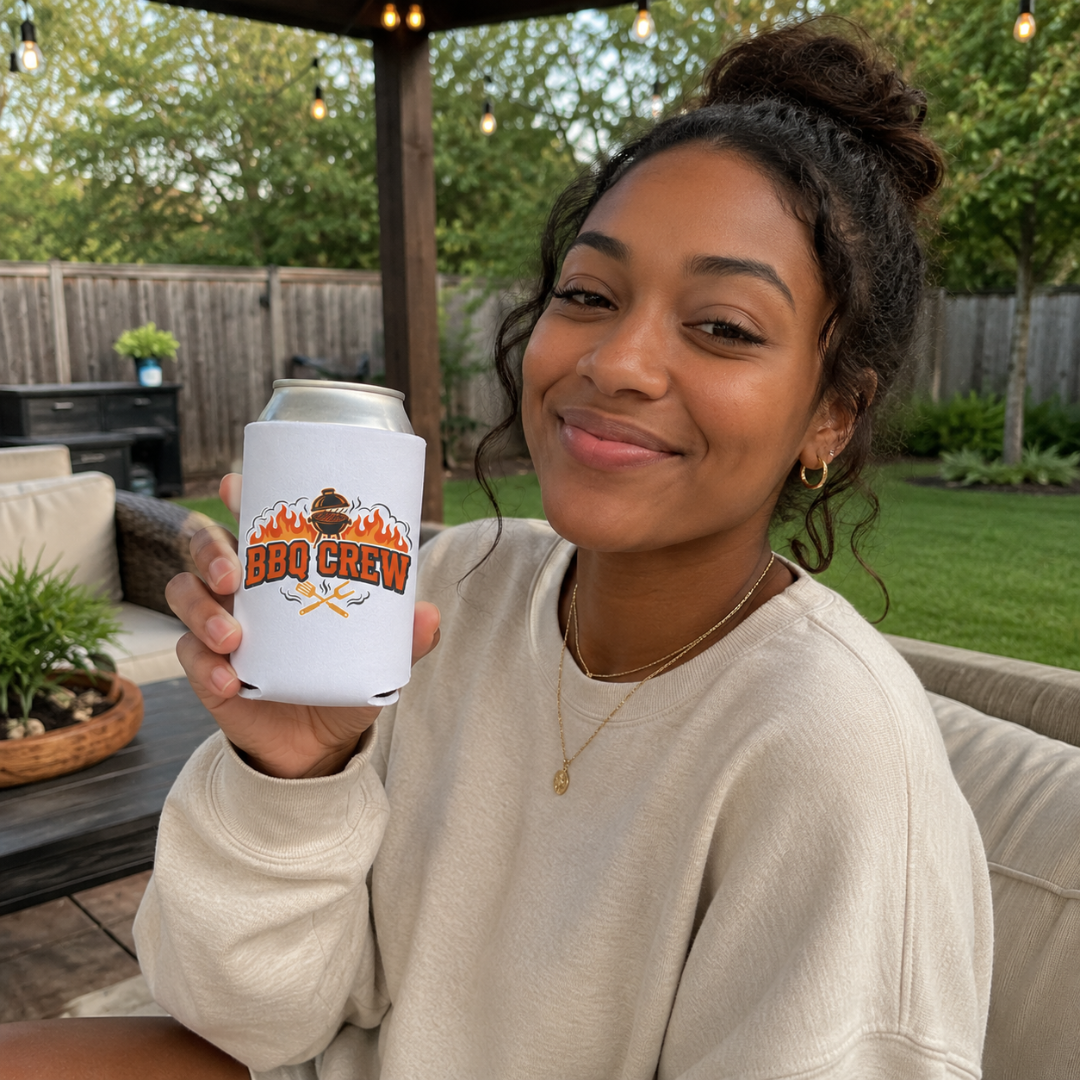 BBQ Crew Koozie | Custom Can Cooler for the Ultimate Grill Master