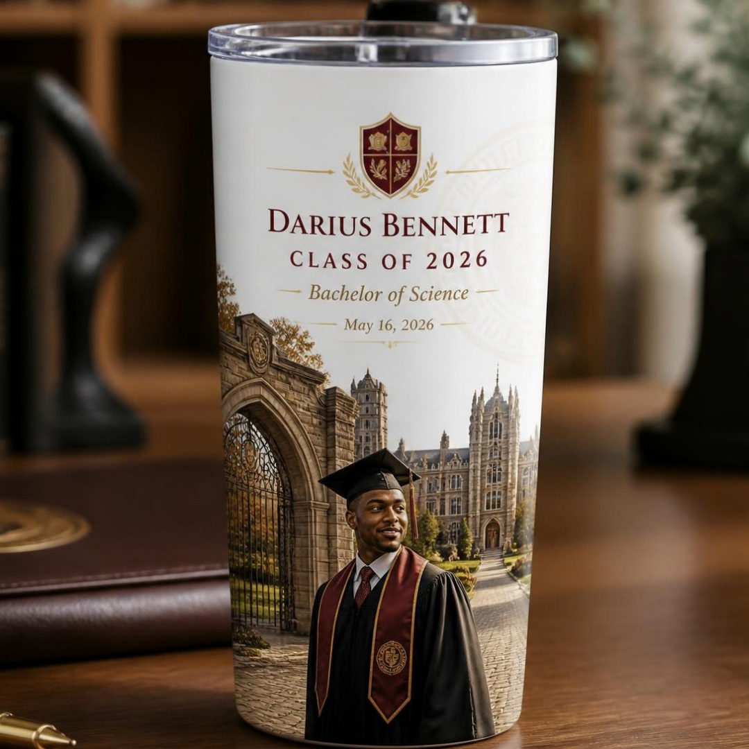 Custom 20 oz Graduation Tumbler | Personalized Gift and Keepsake