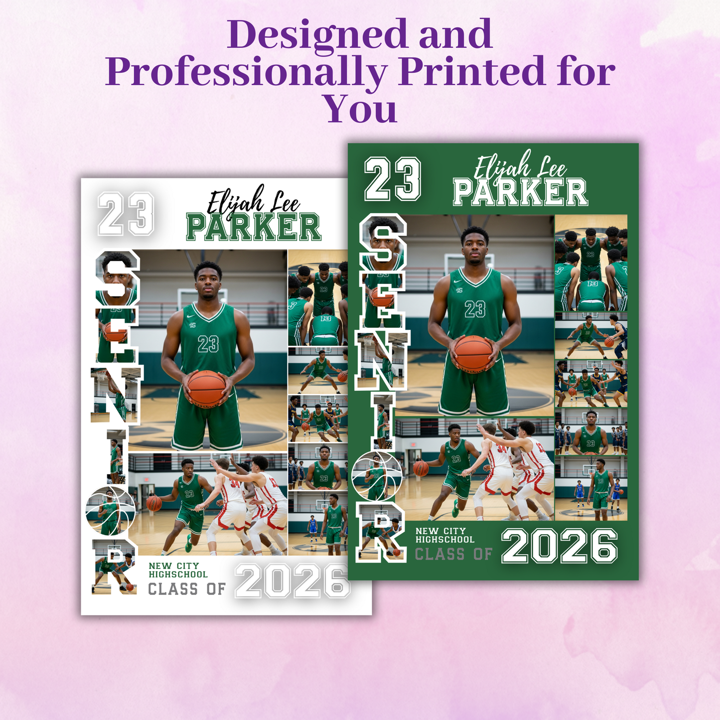 Personalized Basketball Senior Night Poster Custom Printed and Designed For You to Celebrate Your Senior Athlete