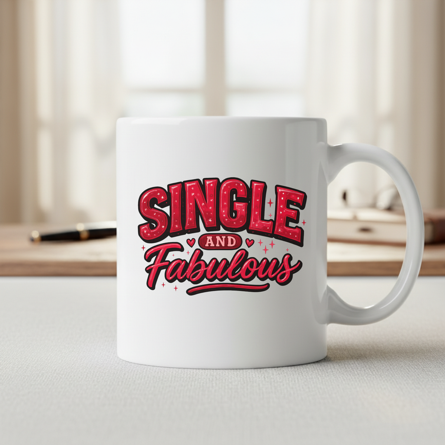 Single and fabulous Ceramic Mug - 15 oz Empowerment Coffee Cup