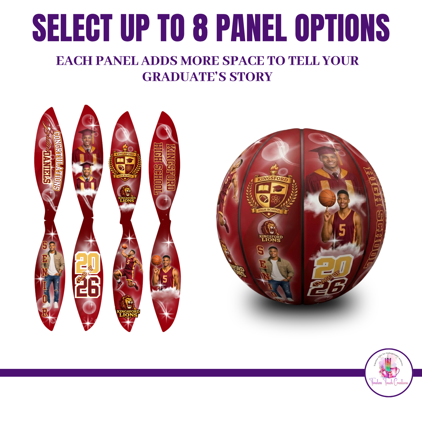 Personalized Graduation Basketball Keepsake | Custom Senior Gift with Photos & School Colors