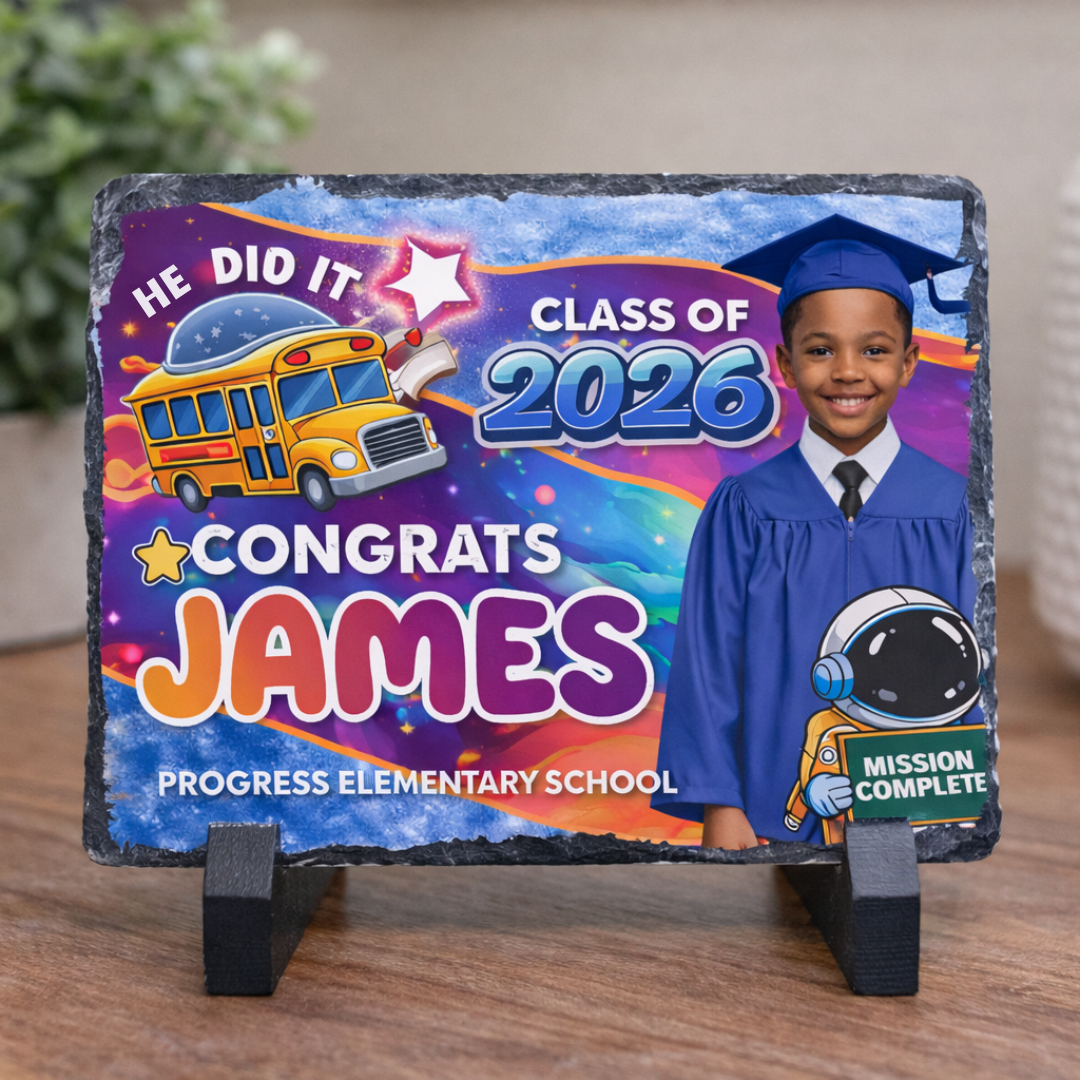 Pre-K Graduation Mini Photo Slate - Mission Accomplished