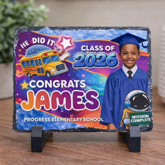 Pre-K Graduation Mini Photo Slate - Mission Accomplished