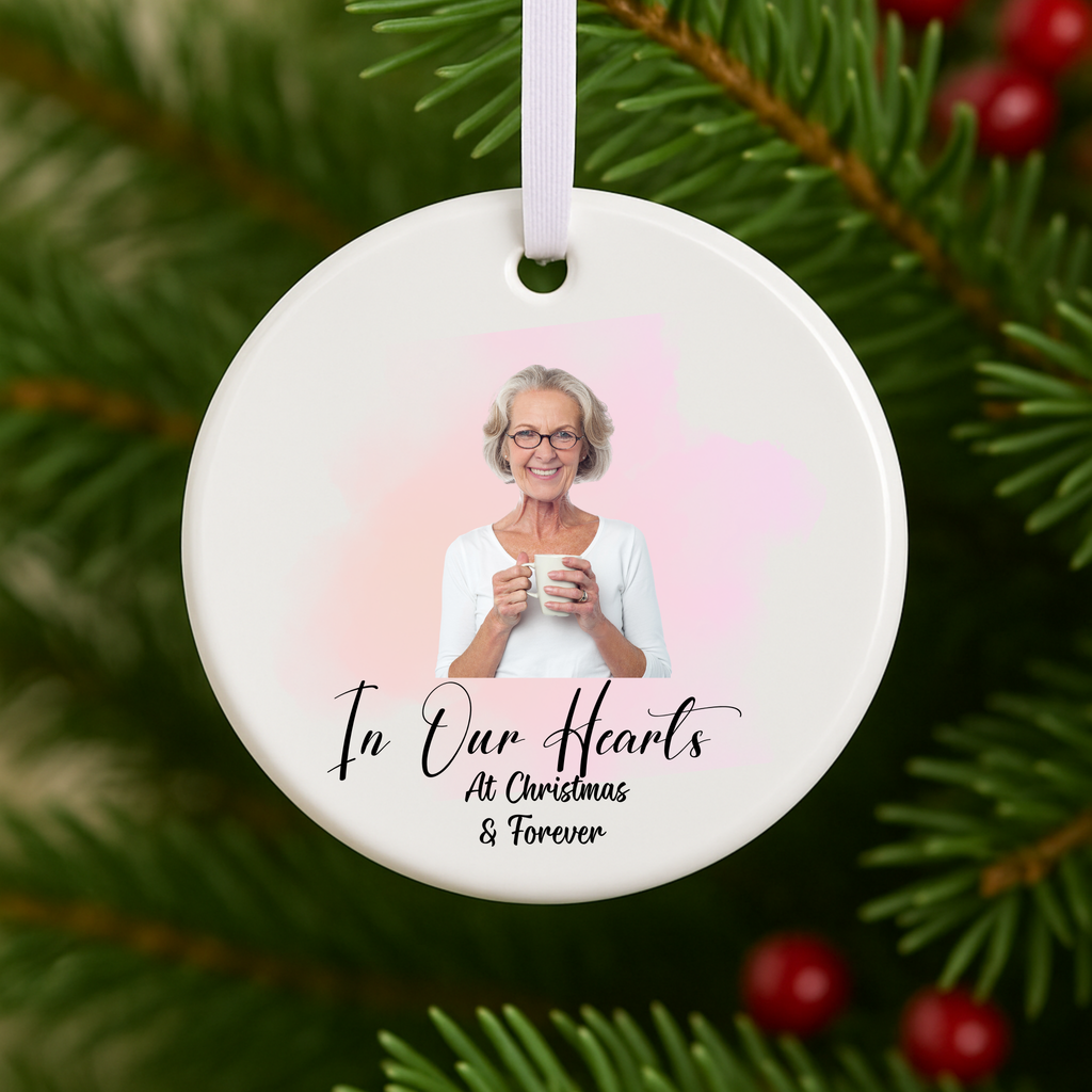 Personalized Photo Memorial Ornament Custom Picture Christmas Keepsake for Loved Ones Remembrance Gift