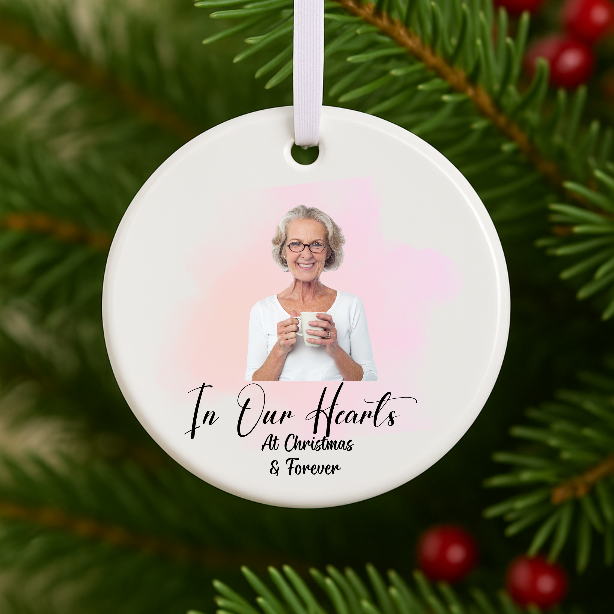 Personalized Photo Memorial Ornament Custom Picture Christmas Keepsake for Loved Ones Remembrance Gift