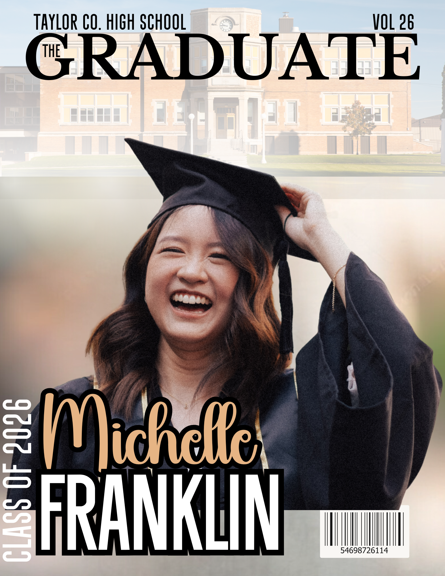 Custom Graduation Magazine Cover Keepsake – Personalized Grad Portrait Print