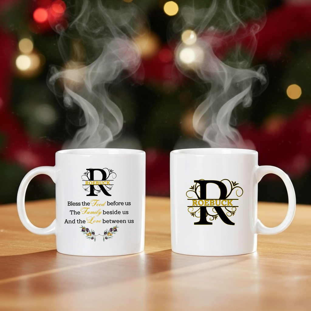 Monogram Kitchen Gift Set – Personalized Cutting Board, Dish Towel, Apron and Mug