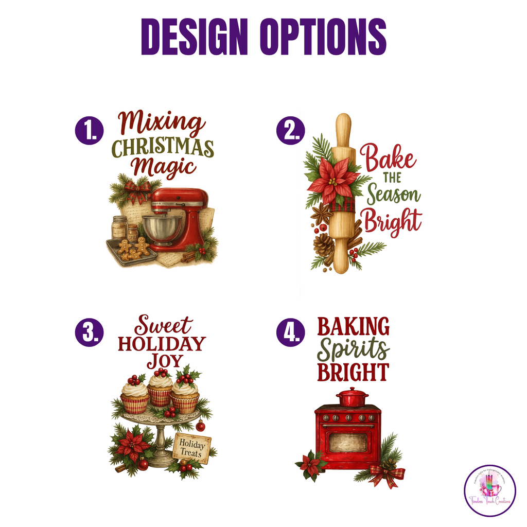 Christmas Kitchen Towel | Holiday Baking Inspired Design