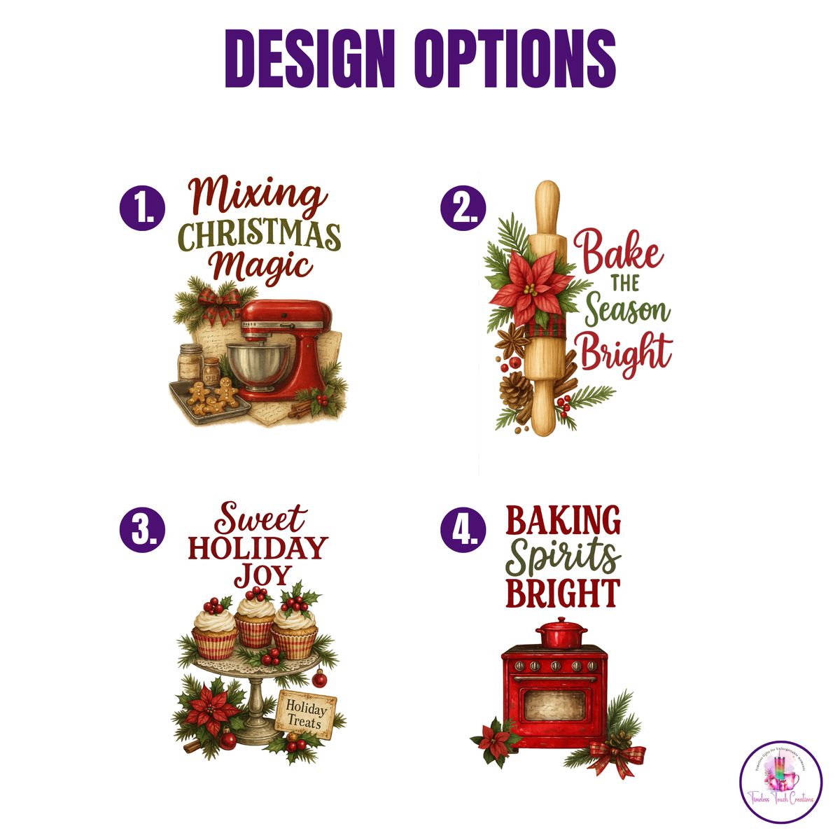 Christmas Kitchen Towel | Holiday Baking Inspired Design