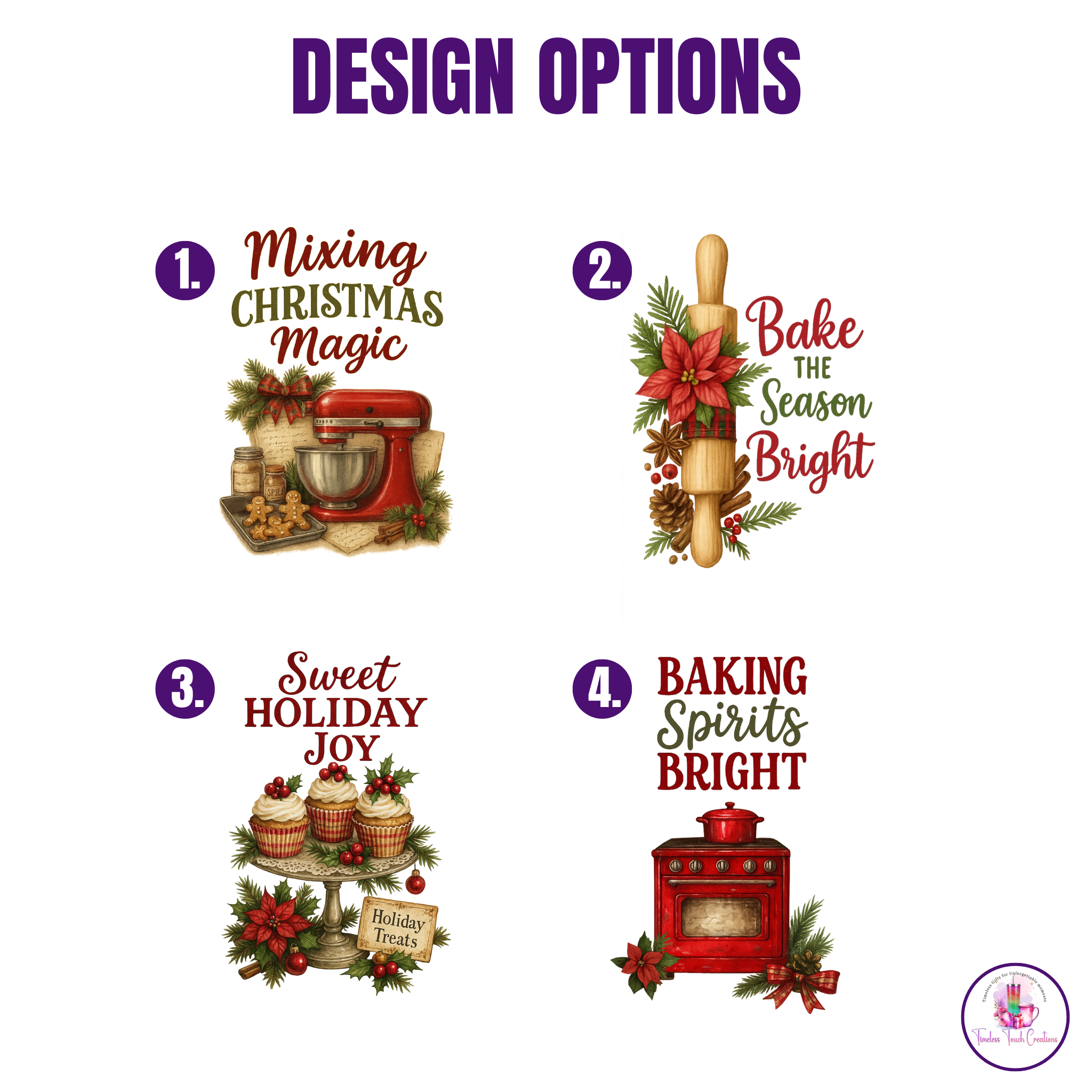 Christmas Kitchen Towel | Holiday Baking Inspired Design