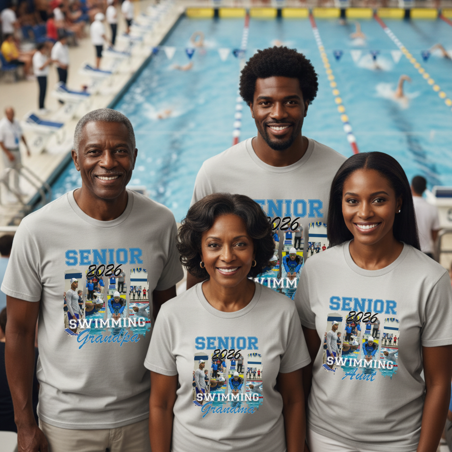 Senior 2026 Swimming Family Shirts & Sweatshirts Personalized Supporter Apparel
