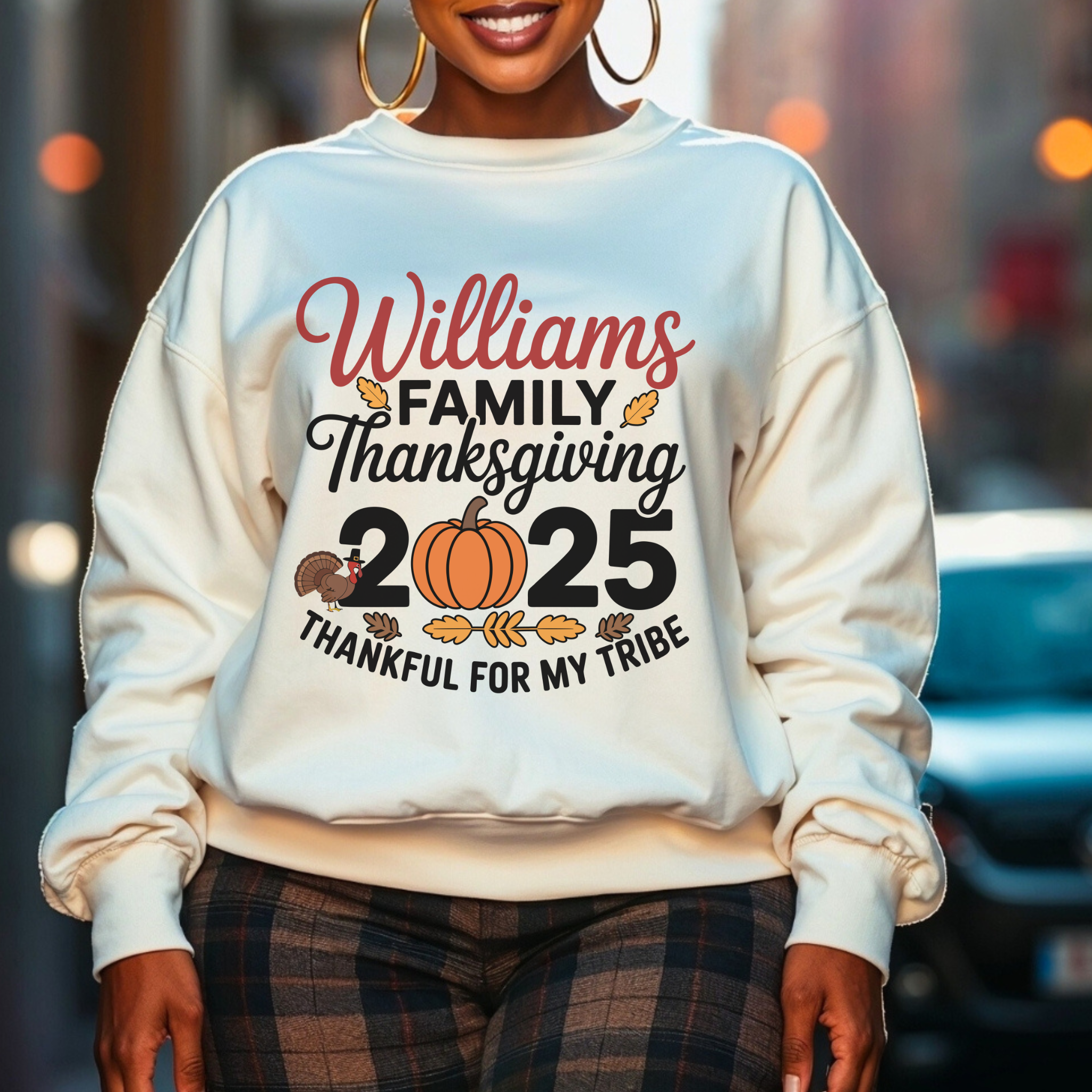 Personalized Family Thanksgiving 2025 Shirt Bundle | Custom Family Name Matching Thanksgiving Outfit | Thankful For My Tribe