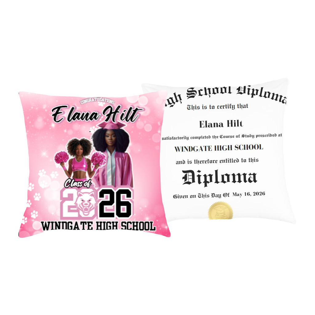 Graduation Pillow Case – Double-Sided Class of 2026 Photo & Diploma Keepsake