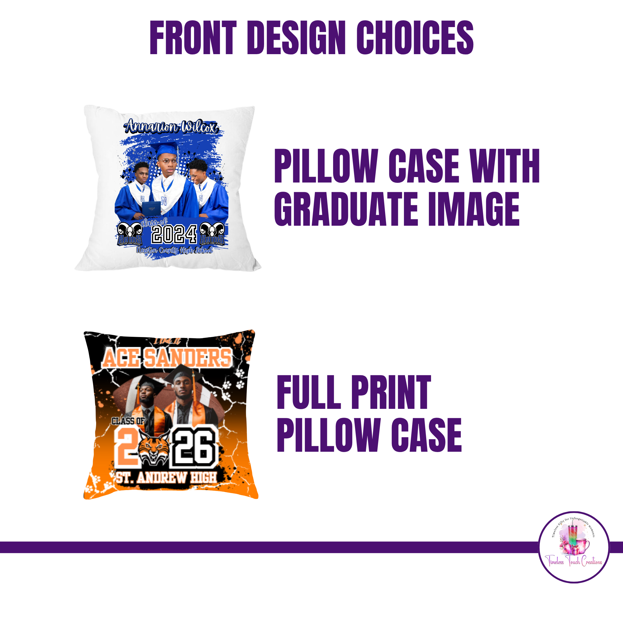 Graduation Pillow Case – Double-Sided Class of 2026 Photo & Diploma Keepsake