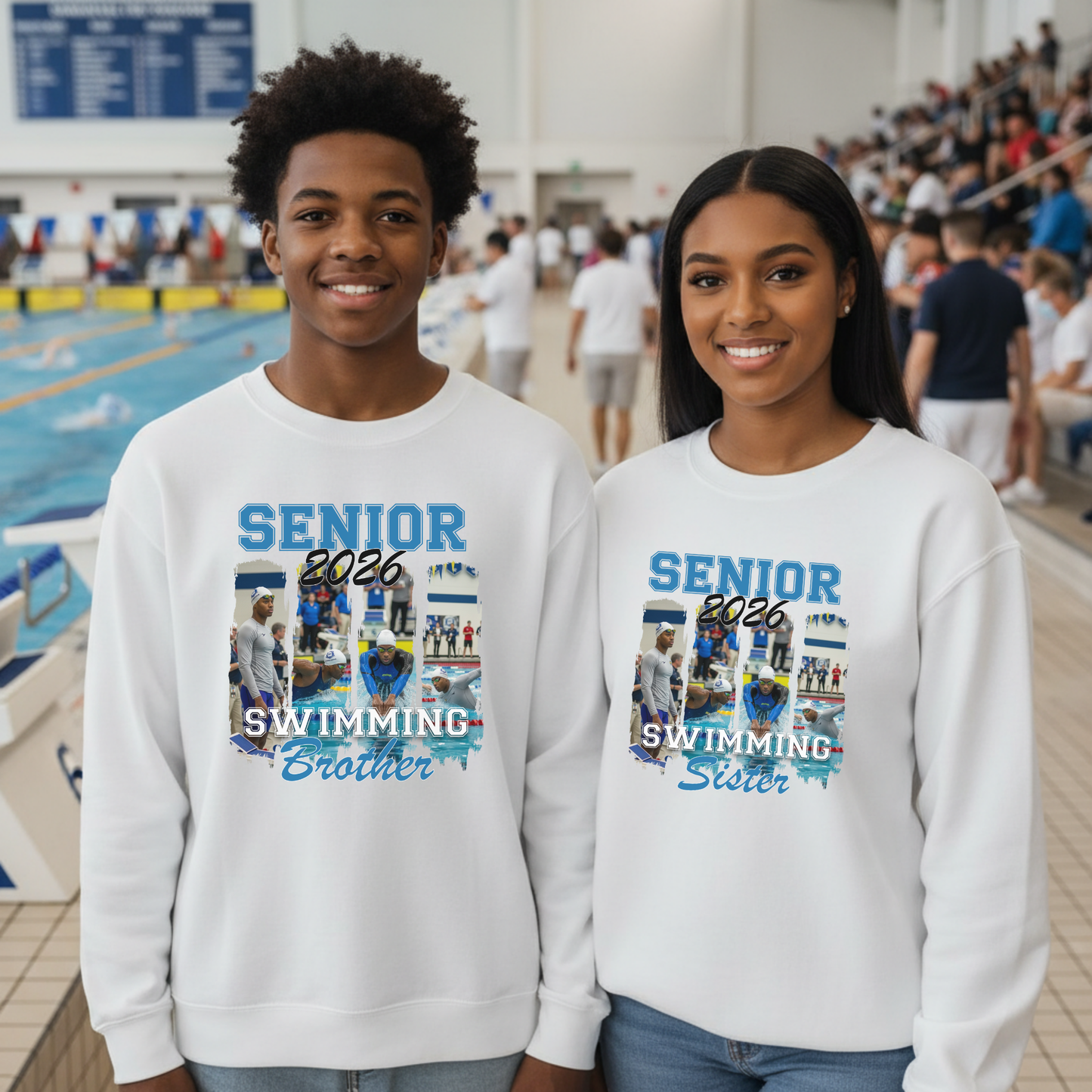 Senior 2026 Swimming Family Shirts & Sweatshirts Personalized Supporter Apparel
