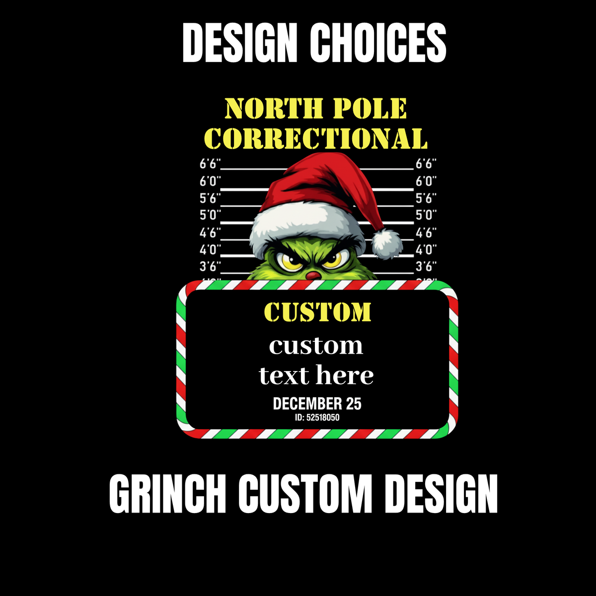 Custom North Pole Correctional Christmas Shirt | Funny Grinch or Santa Personalized Holiday Tee
