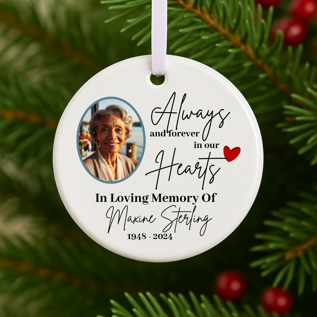Personalized Photo Memorial Christmas Ornament Custom Picture Keepsake In Loving Memory Gift for Family and Loved Ones