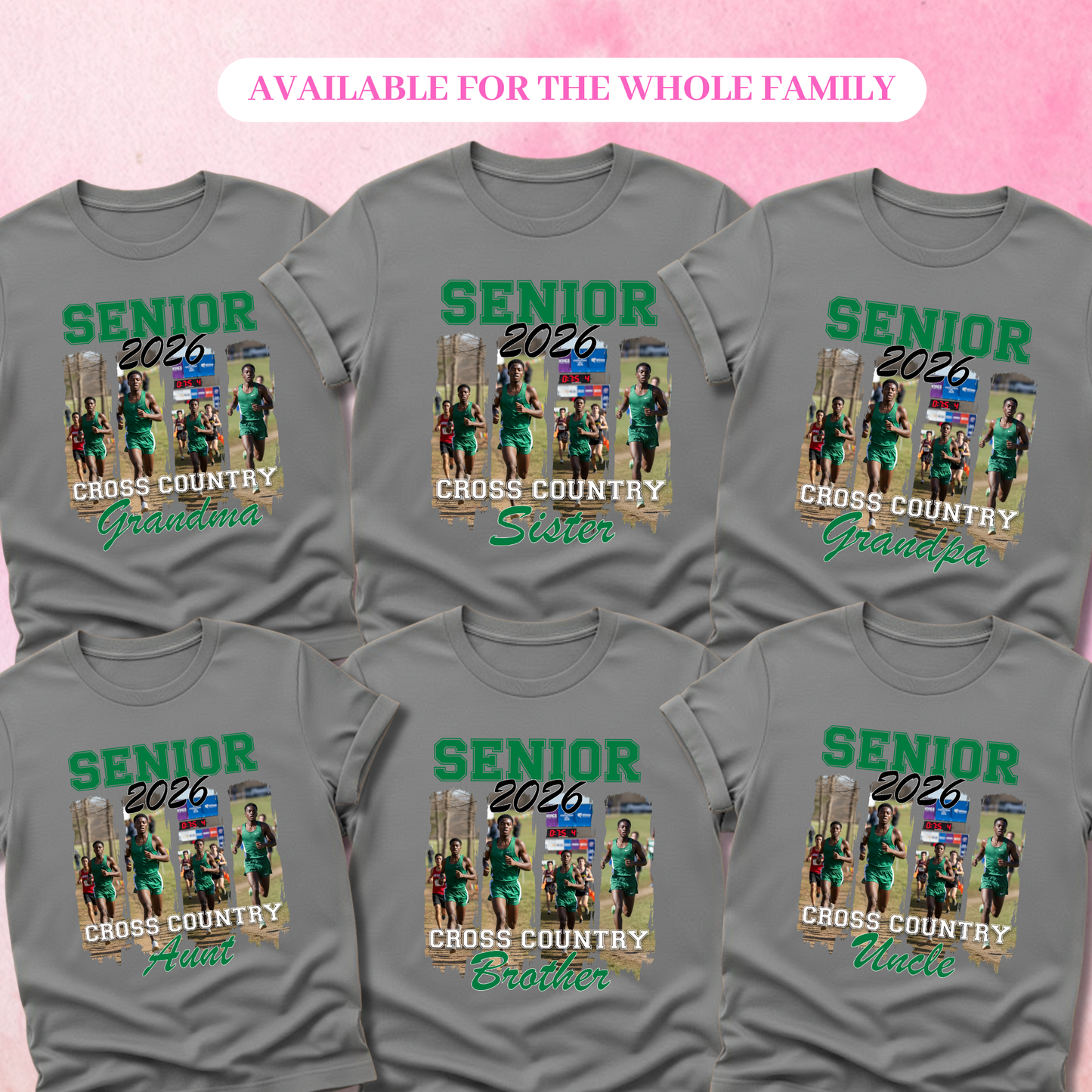 Senior 2026 Cross Country Family Shirts & Sweatshirts Personalized Supporter Apparel