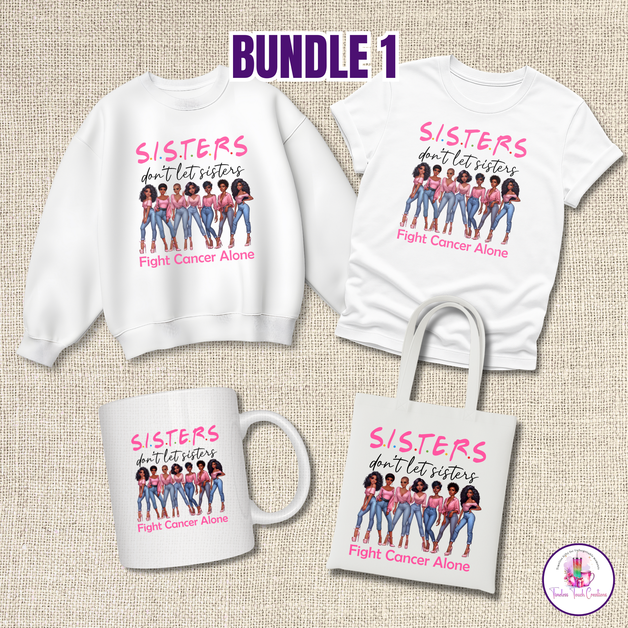Stronger Together Supporter Bundle Breast Cancer Awareness Shirts Sweatshirts and Mugs