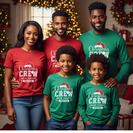 Christmas Crew Family Shirts Matching Holiday T Shirts and Sweatshirts for Making Memories Together