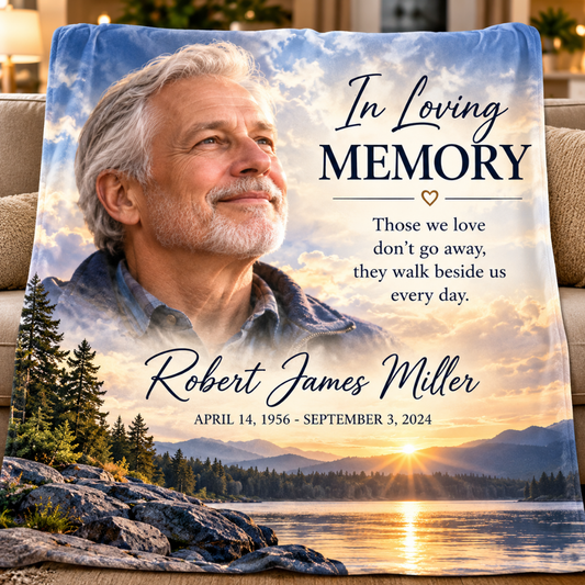Memorial Photo Blanket | In Loving Memory Keepsake