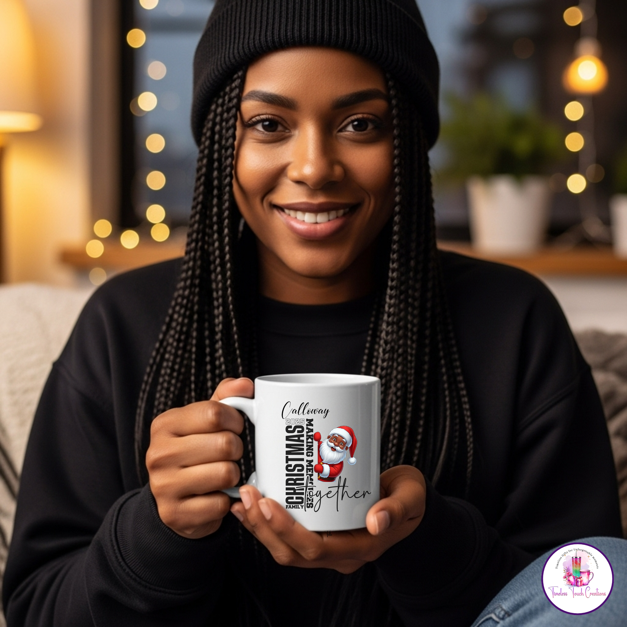 Personalized Christmas Santa Mug | Custom Holiday Mug with Santa Design for Family