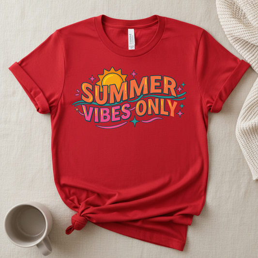 Summer Vibes Only Graphic Tee | Retro Sun Unisex Shirt