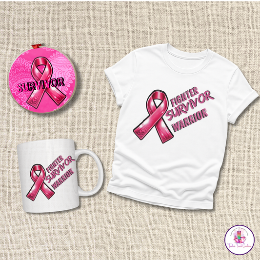Breast Cancer Survivor Bundle | Survivor T-Shirt Mug and Ornament Gift Set