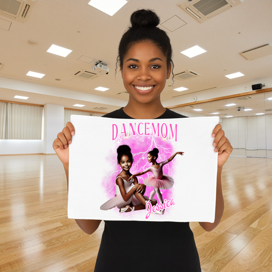 Personalized Dance Mom Rally Towel with Custom Child Photo and Name – Ballet Mom Gift