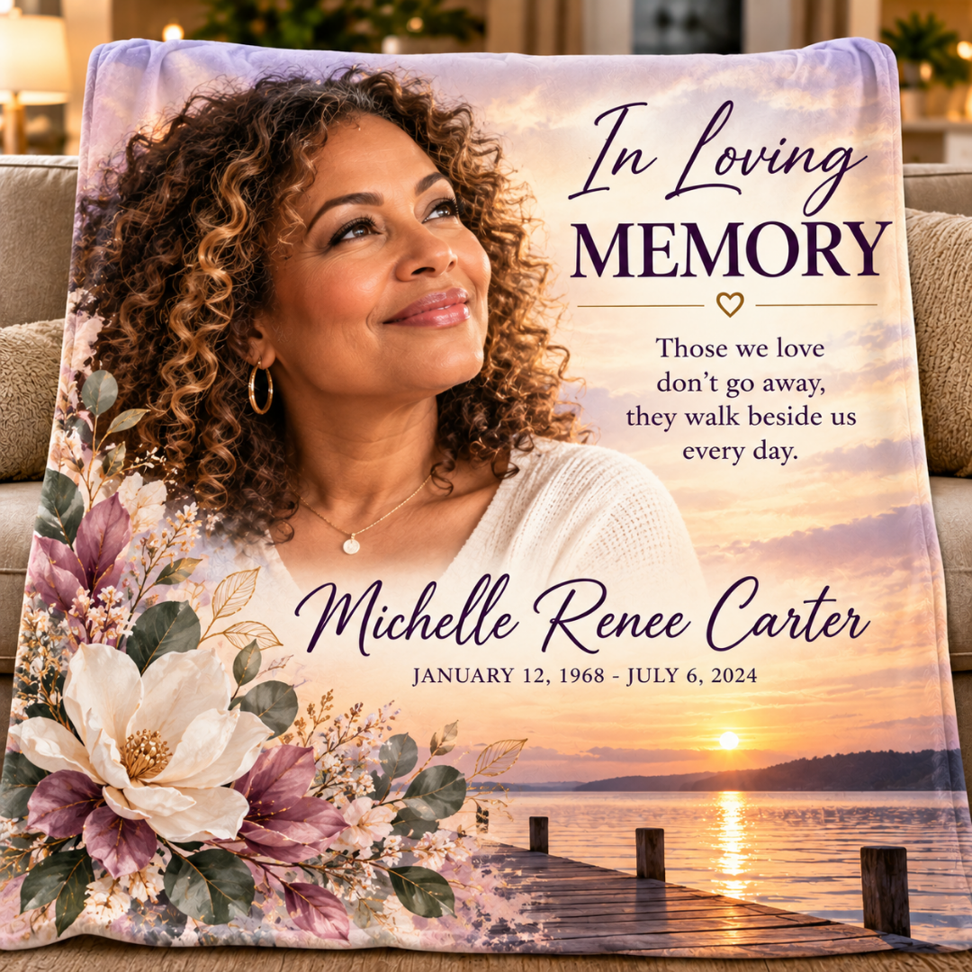Memorial Photo Blanket | In Loving Memory Keepsake