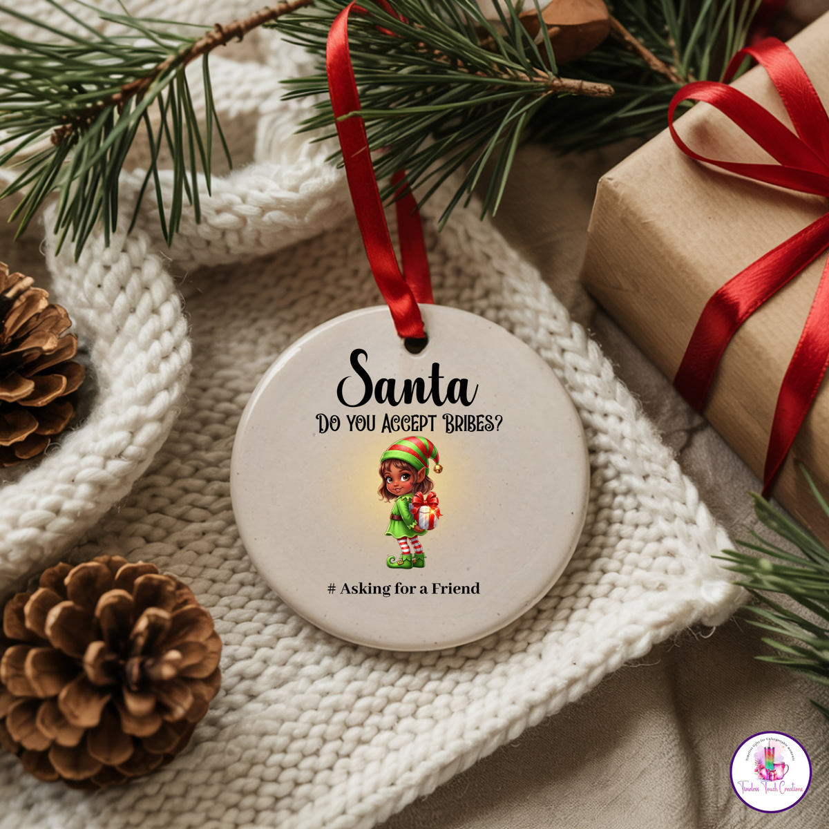 Funny Christmas Ornament | Ceramic Christmas Tree Decoration