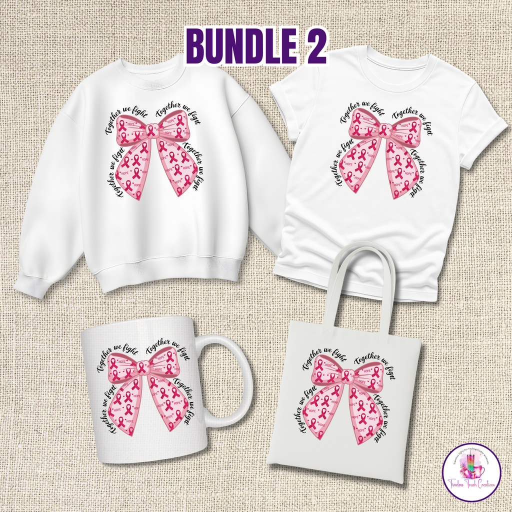Stronger Together Supporter Bundle Breast Cancer Awareness Shirts Sweatshirts and Mugs