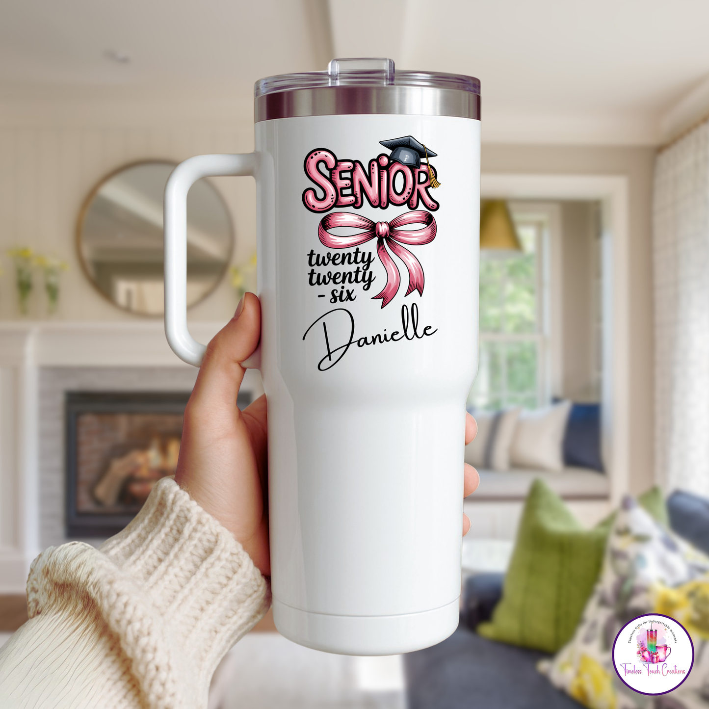 Senior 2026 Tumbler with Handle, Class of 2026 Graduation Gift, Personalized Senior Water Bottle, 40 oz and 20 oz Senior Night and Back to School Gift