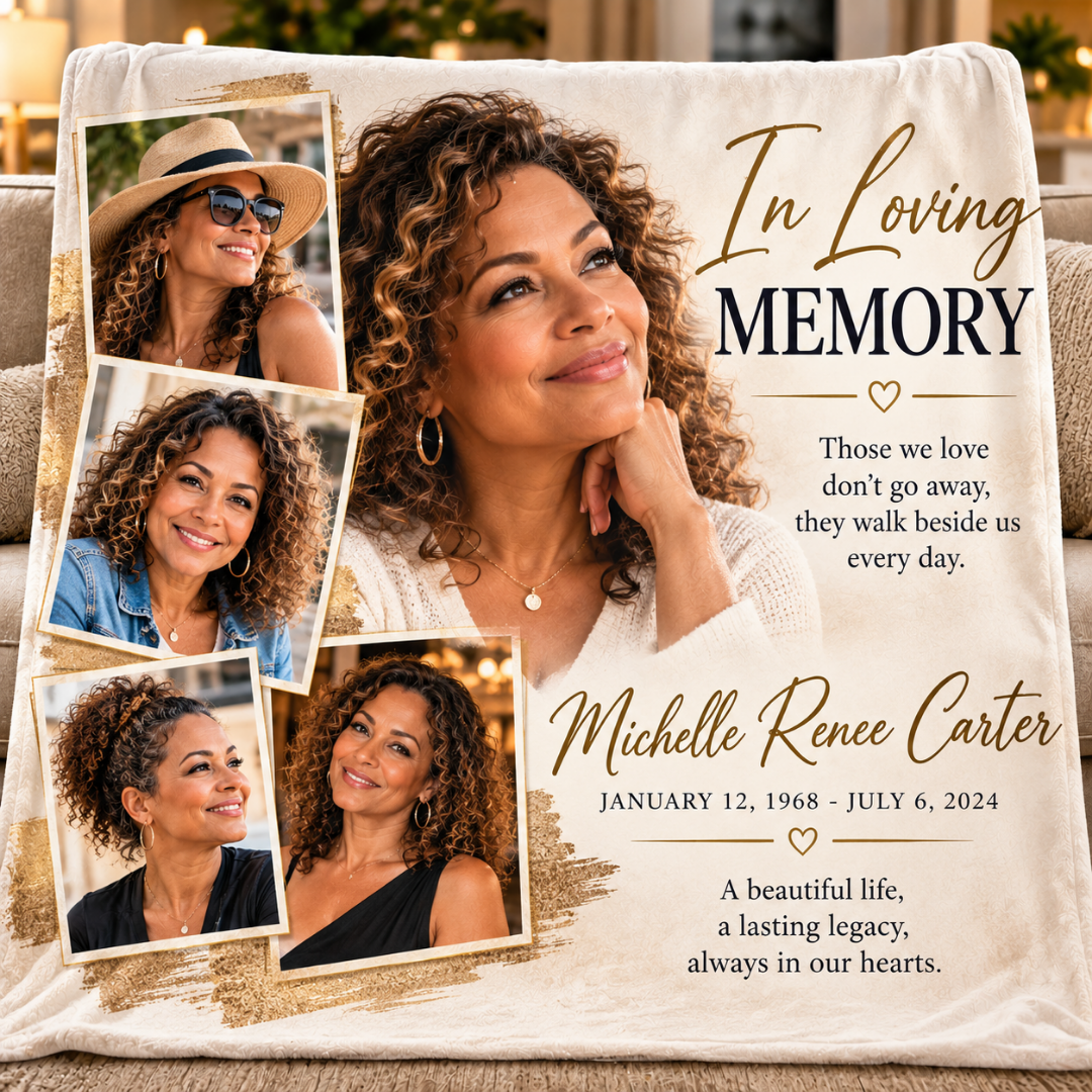 Memorial Photo Blanket | In Loving Memory Keepsake