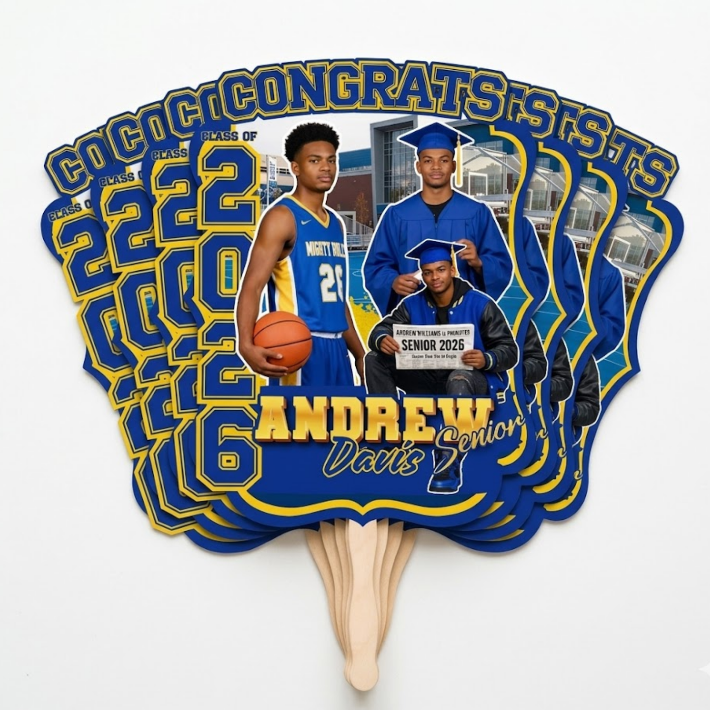 Custom Graduation Fans with Photo | Set of 6 Keepsakes