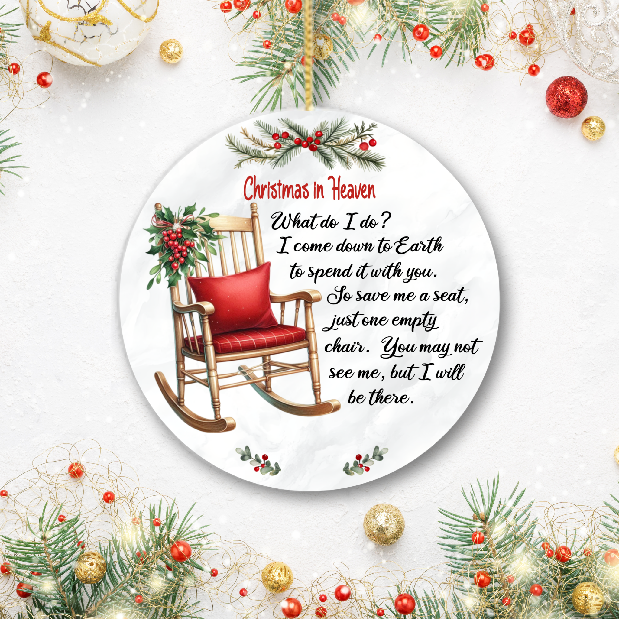 Christmas in Heaven Ornament Memorial Keepsake for Loved Ones Sympathy Gift for Family and Friends Remembrance Christmas Decoration