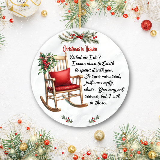 Christmas in Heaven Ornament Memorial Keepsake for Loved Ones Sympathy Gift for Family and Friends Remembrance Christmas Decoration
