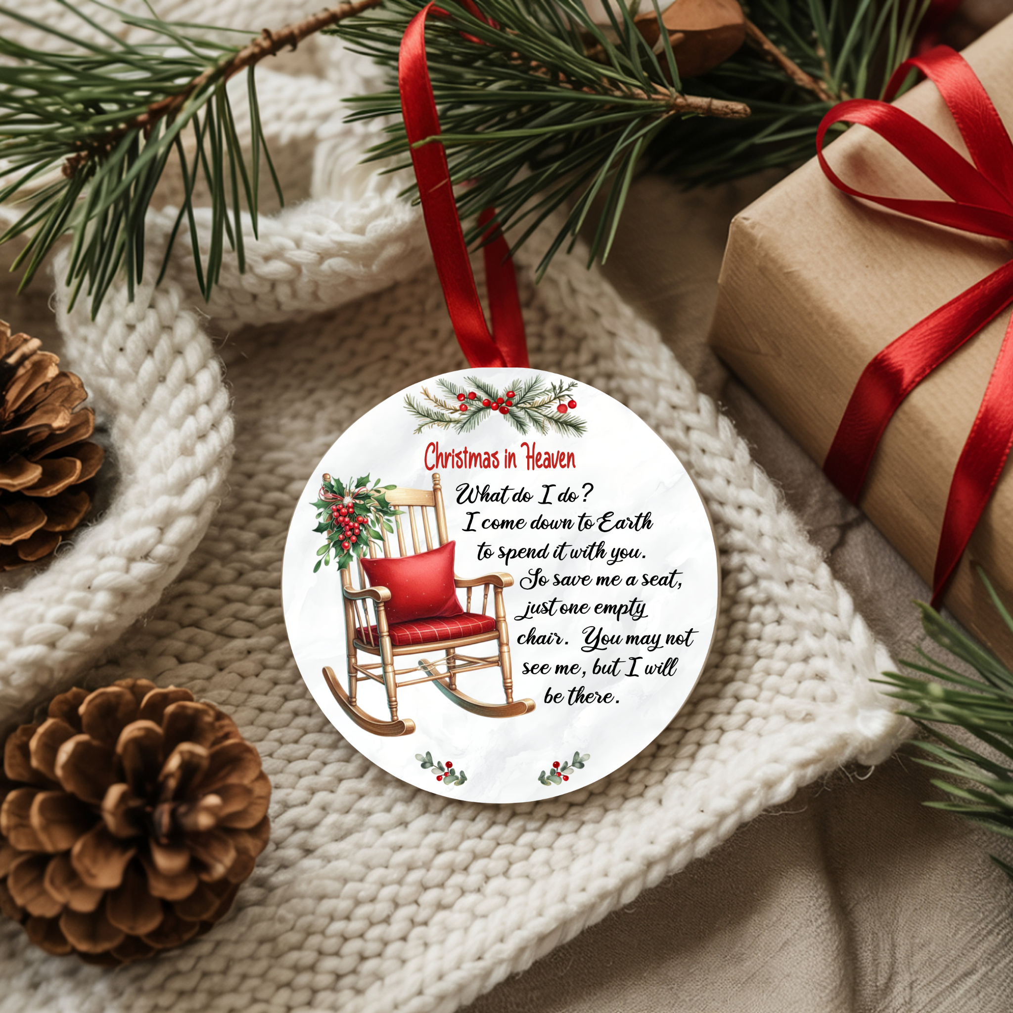 Christmas in Heaven Ornament Memorial Keepsake for Loved Ones Sympathy Gift for Family and Friends Remembrance Christmas Decoration