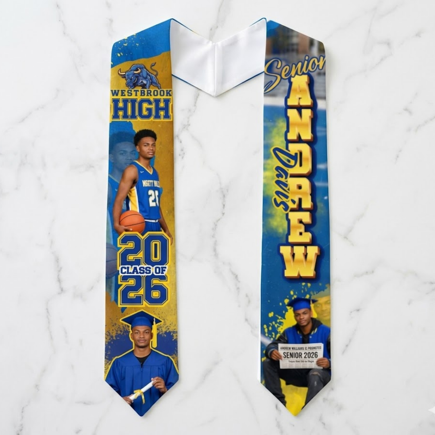 Personalized Graduation Stole | Custom Photo & Name Stole