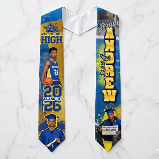 Personalized Graduation Stole | Custom Photo & Name Stole