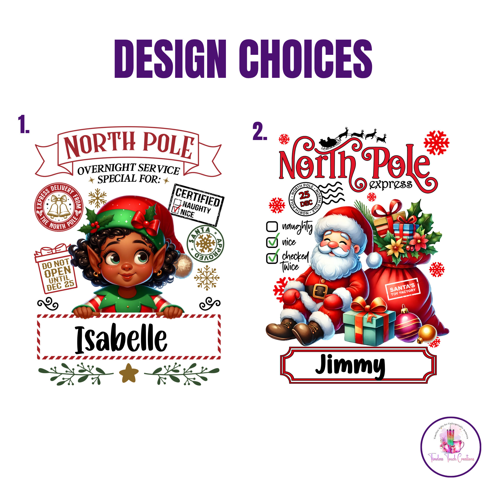 Personalized Christmas Sack North Pole Gift Bag for Holiday Presents