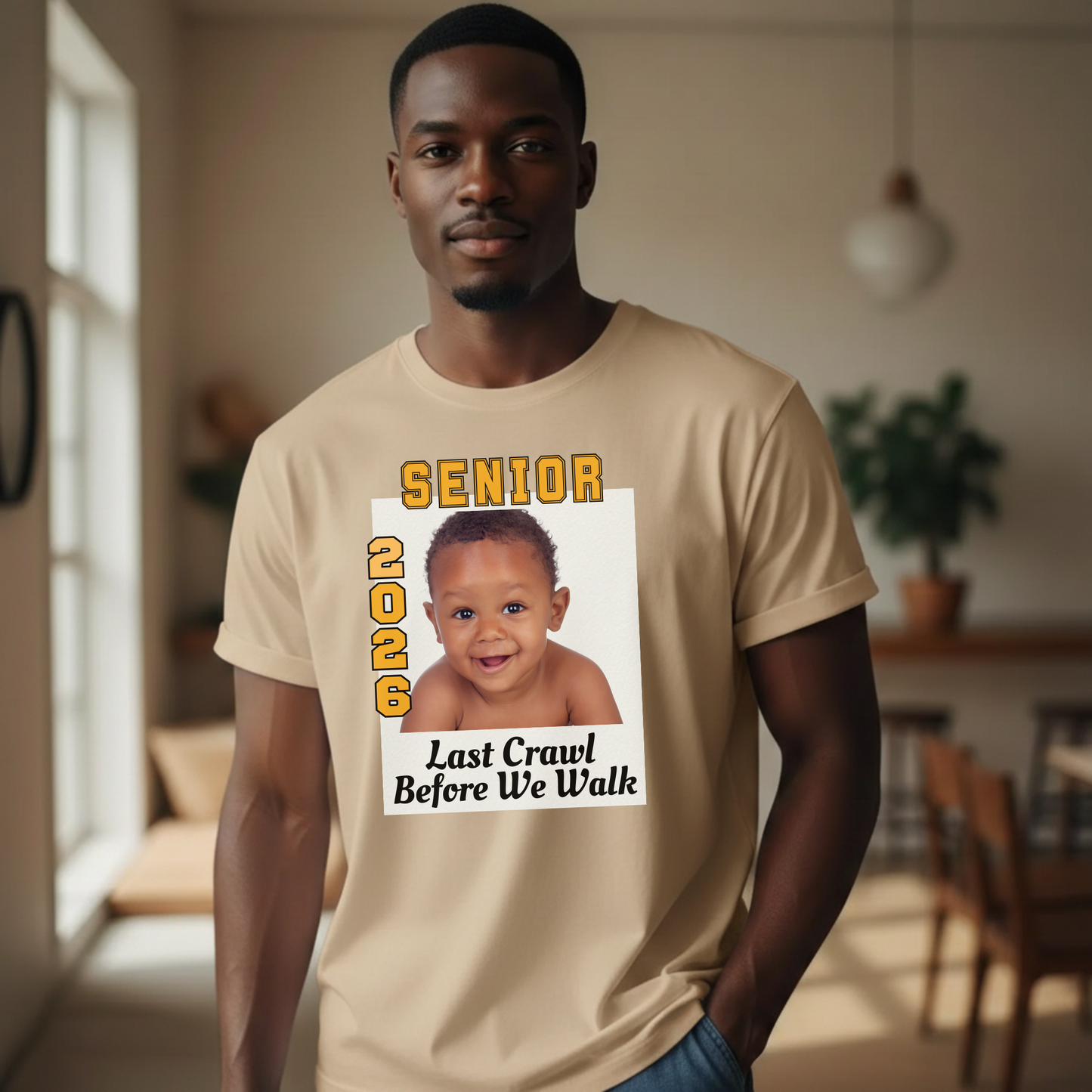 College Senior Bar Crawl Tee 2026 - Last Crawl Before We Walk Graduation Shirt with Baby Photo