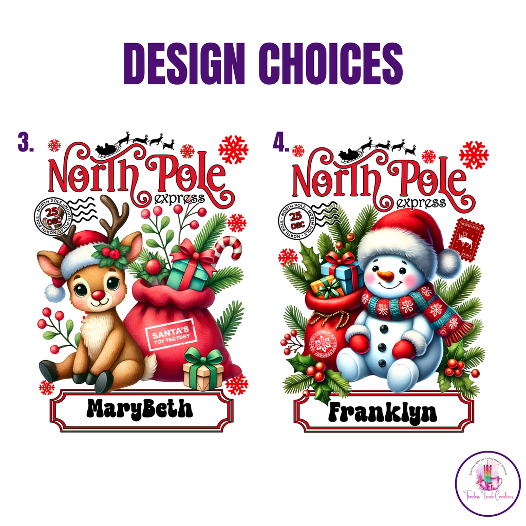 Personalized Christmas Sack North Pole Gift Bag for Holiday Presents