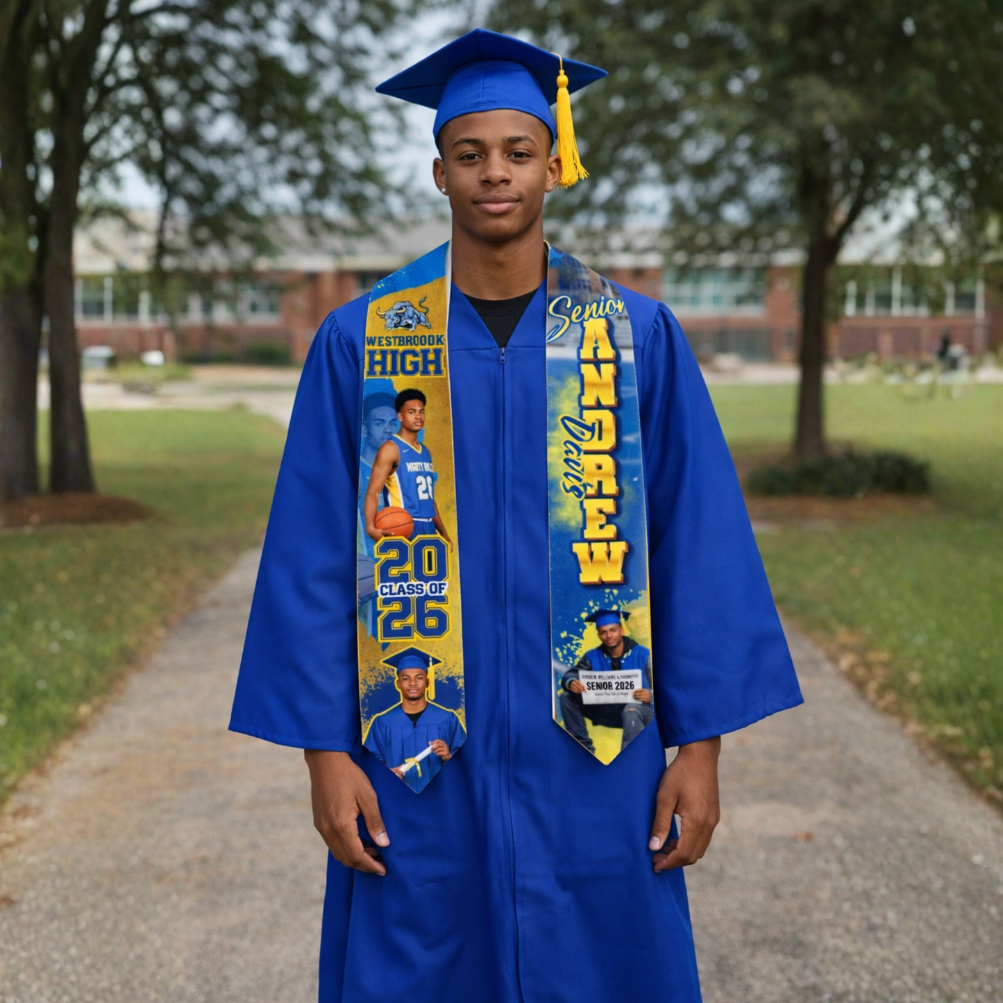 Personalized Graduation Stole | Custom Photo & Name Stole