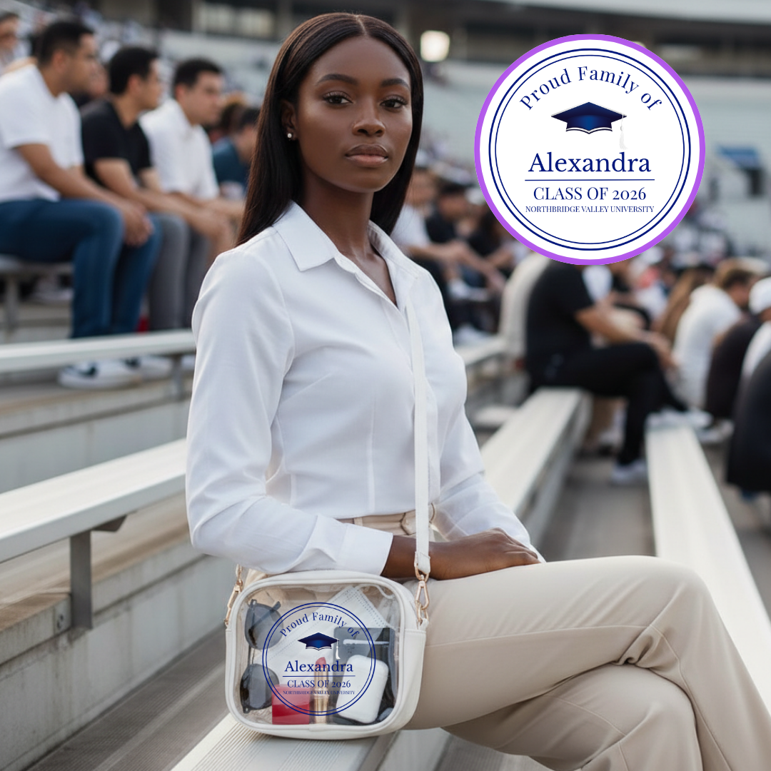 Personalized Graduation Clear Bags - Custom Name Grad Bags