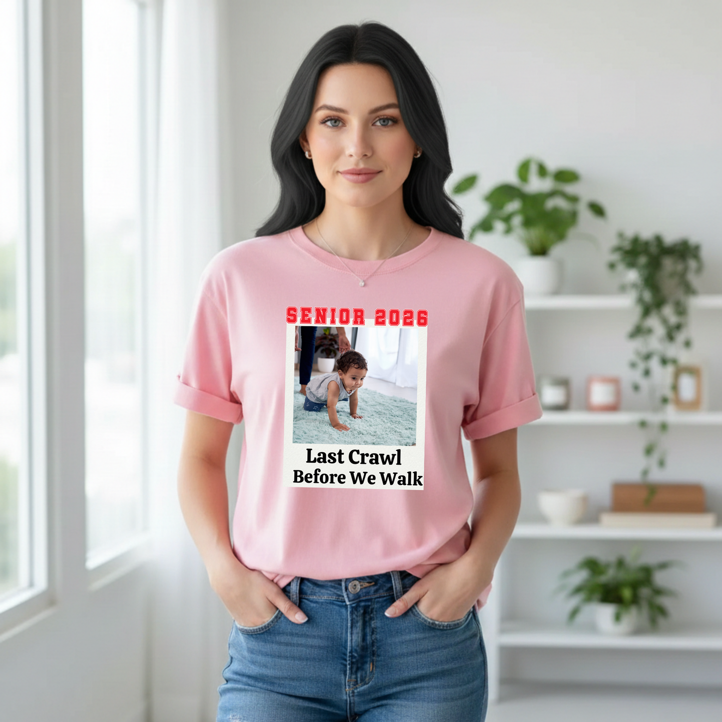 College Senior Bar Crawl Tee 2026 - Last Crawl Before We Walk Graduation Shirt with Baby Photo