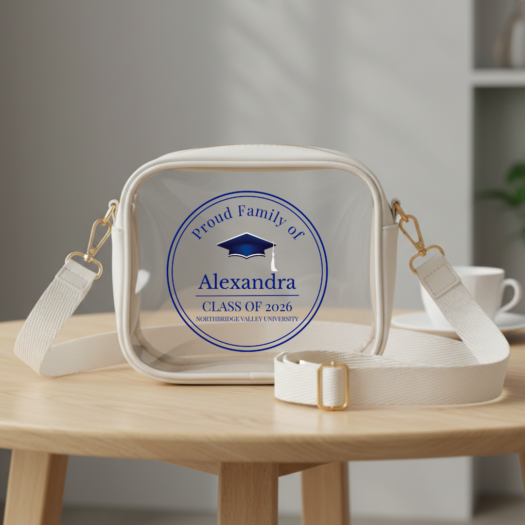 Personalized Graduation Clear Bags - Custom Name Grad Bags