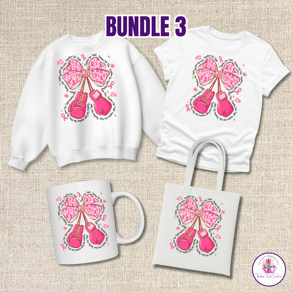 Stronger Together Supporter Bundle Breast Cancer Awareness Shirts Sweatshirts and Mugs