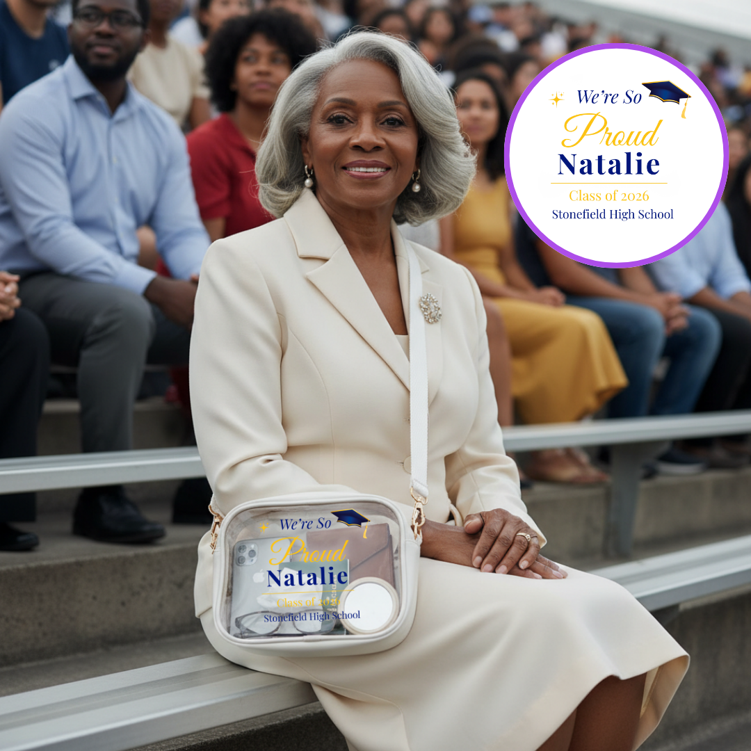 Personalized Graduation Clear Bags - Custom Name Grad Bags